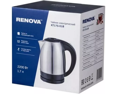 Чайник RENOVA KT17S-01B нерж.сталь