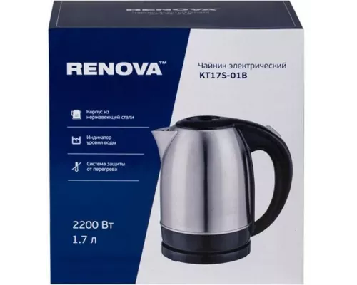 Чайник RENOVA KT17S-01B нерж.сталь