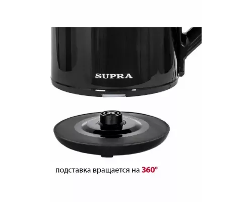 Чайник SUPRA KES-1898 черный/серебристый