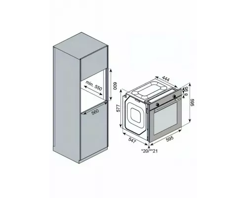 Духовой шкаф Kuppersberg HF 608 BX черный/нерж. сталь