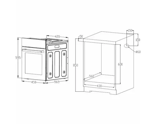Духовой шкаф Monsher MOE 4563 Noir черный
