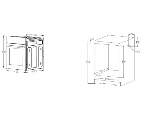 Духовой шкаф Monsher MOE 4563 Noir черный