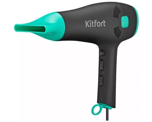 Фен KITFORT КТ-3222 черный/бирюзовый