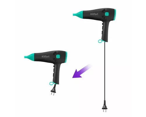 Фен KITFORT КТ-3222 черный/бирюзовый