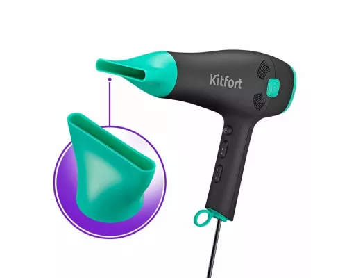 Фен KITFORT КТ-3222 черный/бирюзовый