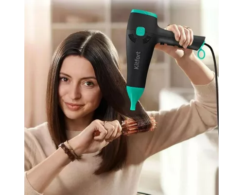 Фен KITFORT КТ-3222 черный/бирюзовый