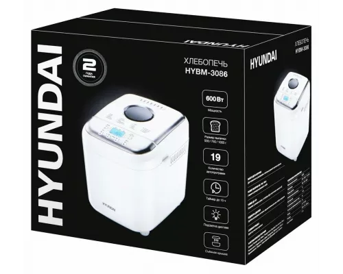 Хлебопечь HYUNDAI HYBM-3086 белый/серебристый