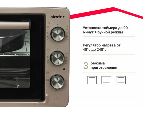 Мини-печь SIMFER M3430 розовый Мини-печь SIMFER M3430 розовый
