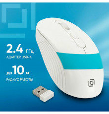 Мышь OKLICK 310MW белый/синий