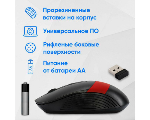 Мышь OKLICK 310MW черный/красный Мышь OKLICK 310MW черный/красный