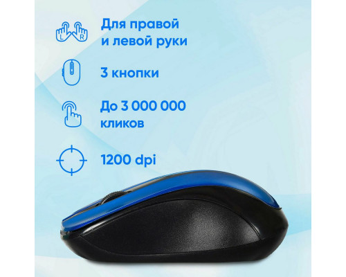 Мышь OKLICK 675MW черный/синий Мышь OKLICK 675MW черный/синий