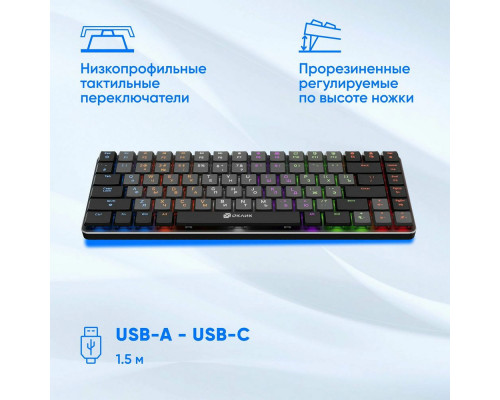 Клавиатура OKLICK K615X черный/серебристый Клавиатура OKLICK K615X черный/серебристый