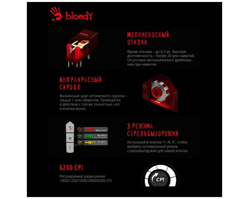 Мышь A4Tech Bloody A70 черный Мышь A4Tech Bloody A70 черный
