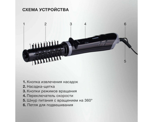 Фен-щетка STARWIND SHP8500 черный