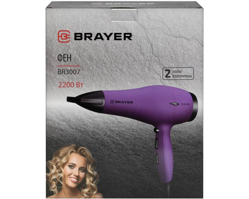 Фен BRAYER BR3007 фиолетовый Фен BRAYER BR3007 фиолетовый