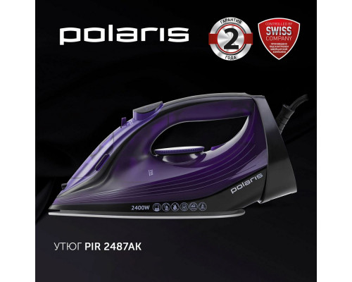 Утюг POLARIS PIR 2487AK черный/фиолетовый Утюг POLARIS PIR 2487AK черный/фиолетовый