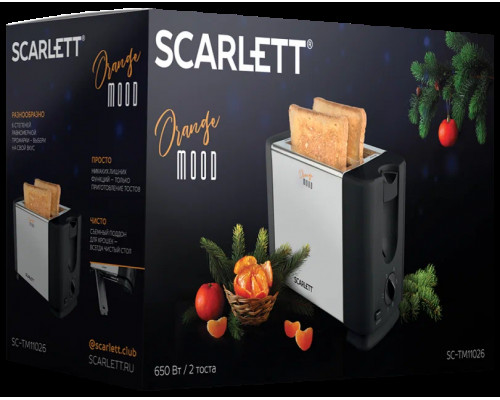 Тостер SCARLETT SC-TM11026 серебристый/черный Тостер SCARLETT SC-TM11026 серебристый/черный