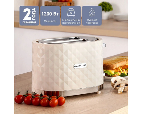 Тостер GALAXY LINE GL 2912 бежевый Тостер GALAXY LINE GL 2912 бежевый