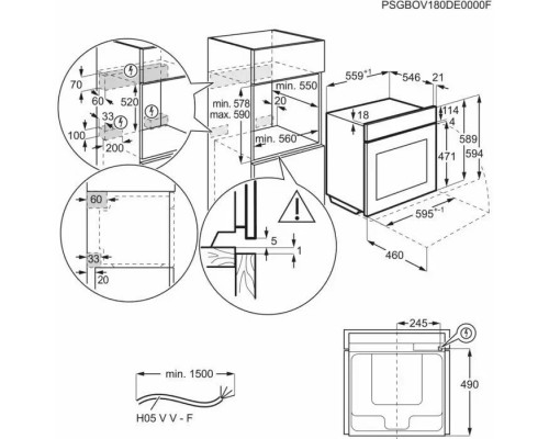 Духовой шкаф ELECTROLUX KOEBP39WX черный/серебристый