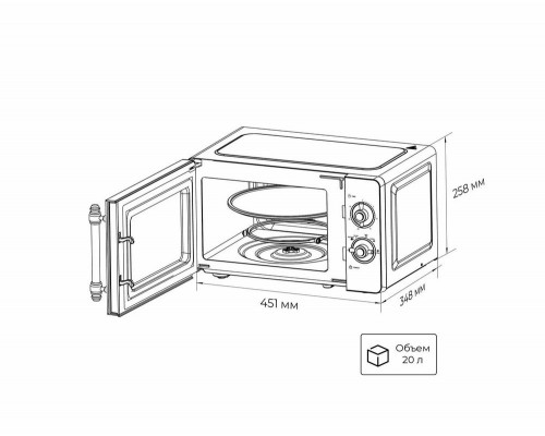 Микроволновая печь LEX FSMOM.02BL черный ретро Микроволновая печь LEX FSMOM.02BL черный ретро