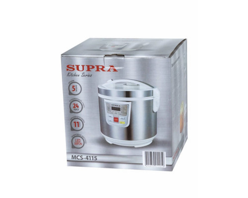Мультиварка SUPRA MCS-4115 серебристый/белый Мультиварка SUPRA MCS-4115 серебристый/белый