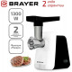 Мясорубка BRAYER BR1600 белый/черный