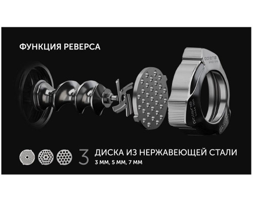 Мясорубка POLARIS PMG 2582 черный/серебристый Мясорубка POLARIS PMG 2582 черный/серебристый