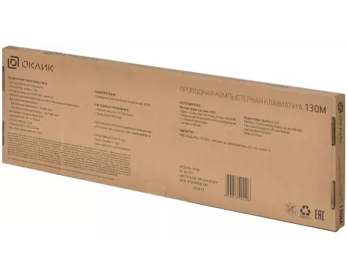 Клавиатура OKLICK 130M черный USB