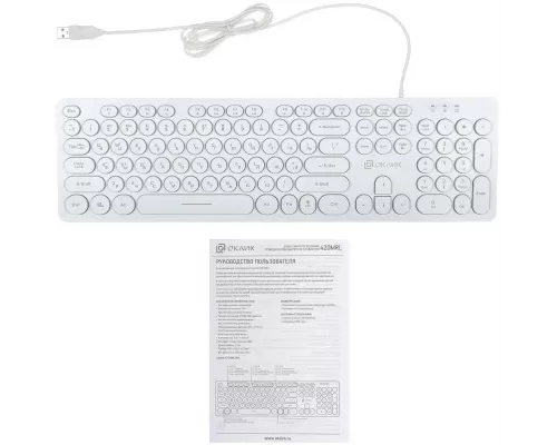Клавиатура OKLICK 420MRL белый