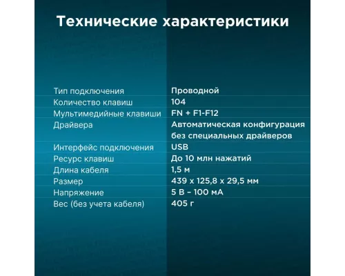 Клавиатура OKLICK 520M2U черный/черный