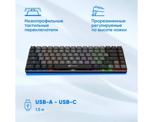 Клавиатура OKLICK K615X черный/серебристый