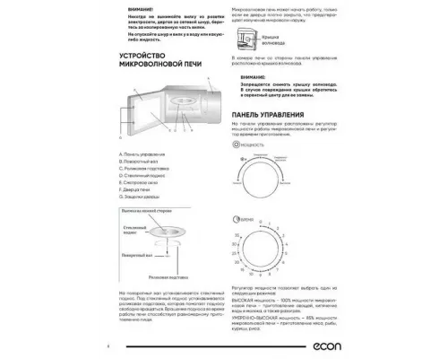 Микроволновая печь ECON ECO-2040M черный