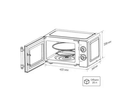 Микроволновая печь LEX FSMOM.02BL черный ретро