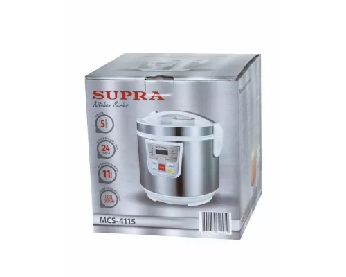 Мультиварка SUPRA MCS-4115 серебристый/белый