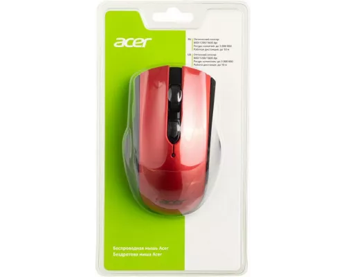 Мышь ACER OMR032 черный/красный