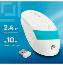 Мышь OKLICK 310MW белый/синий