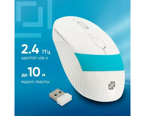 Мышь OKLICK 310MW белый/синий