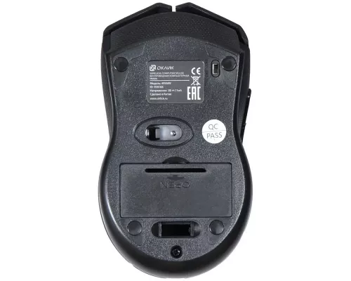 Мышь OKLICK 495MW черный/золотистый