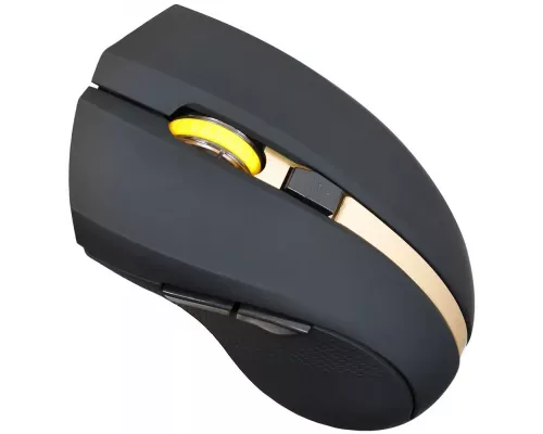 Мышь OKLICK 495MW черный/золотистый