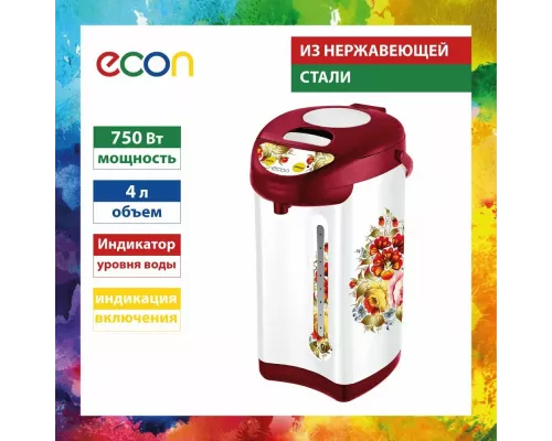 Термопот ECON ECO-400TP белый/красный рисунок
