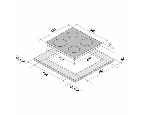 Варочная поверхность KRONA FORTE 60 BL черный