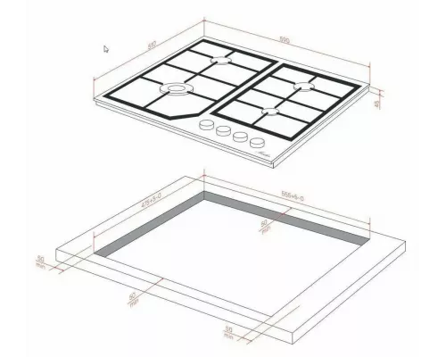 Варочная поверхность MONSHER MGG 63 Blanc белый
