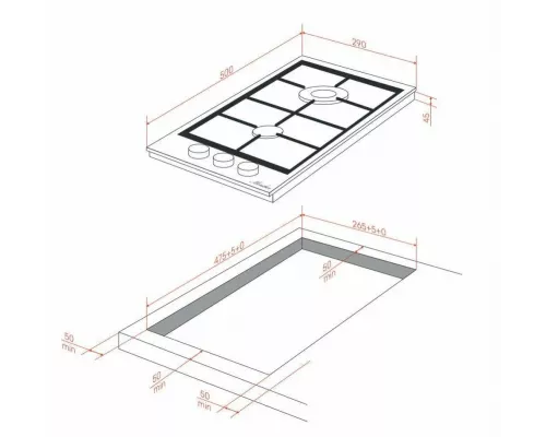 Варочная поверхность MONSHER MSG 33 Noir черный