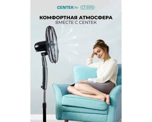 Вентилятор Centek CT-5010 черный/серый