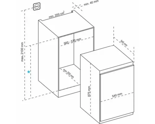 Встраиваемый холодильник SCANDILUX RBI162