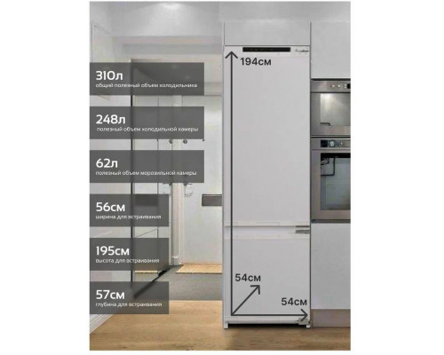 Встраиваемый холодильник Ascoli ADRF310WEBI