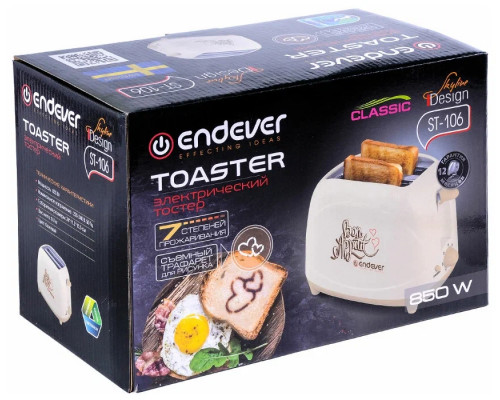 Тостер Endever Skyline ST-106 бежевый Тостер Endever Skyline ST-106 бежевый