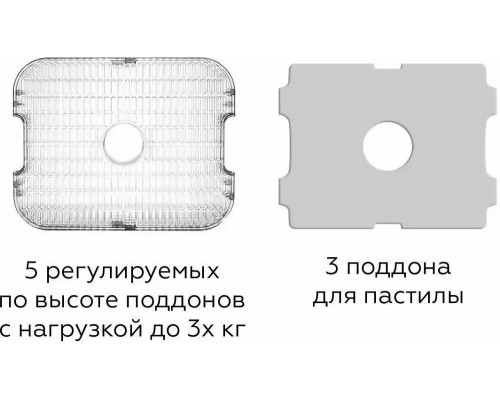 Сушилка для овощей и фруктов BQ FD1003 Черный-стальной