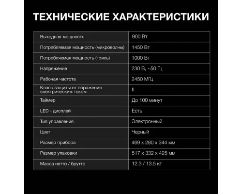 Микроволновая печь Hyundai HYM-D3011 черный