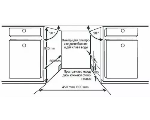 Встраиваемая посудомоечная машина EVELUX BD 6004